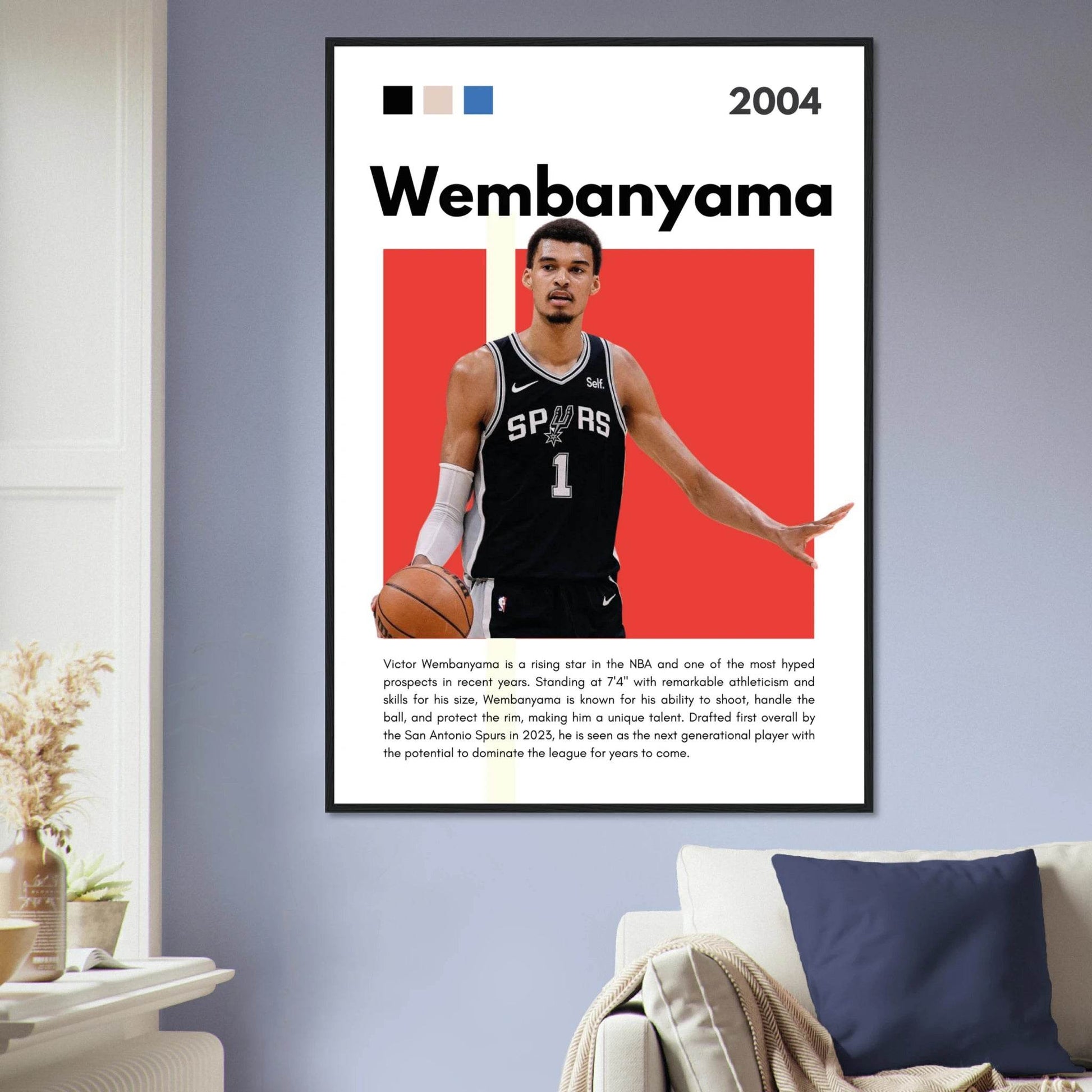 Victor Wembanyama Wemby Spurs Modern Art Print - Vibrantwalls