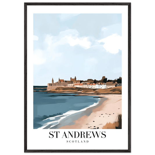 St Andrews Scotland Framed Poster – Coastal Town Wall Art with Wooden Frame - Vibrantwalls