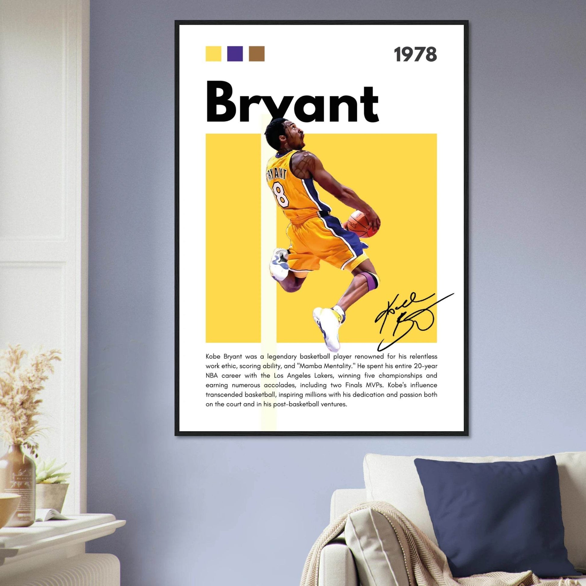 Kobe Bryant Number 24 Lakers Modern Print - Vibrantwalls