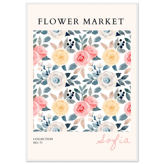 Watercolor Flower Market Framed Poster – Sofia Collection Floral Art Prints | Ready-to-Hang in Your Choice of Frame - Vibrantwalls