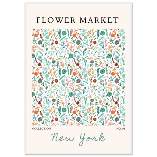 Flower Market New York Framed Poster – Whimsical Floral Art Print | Ready-to-Hang in Your Choice of Frame - Vibrantwalls