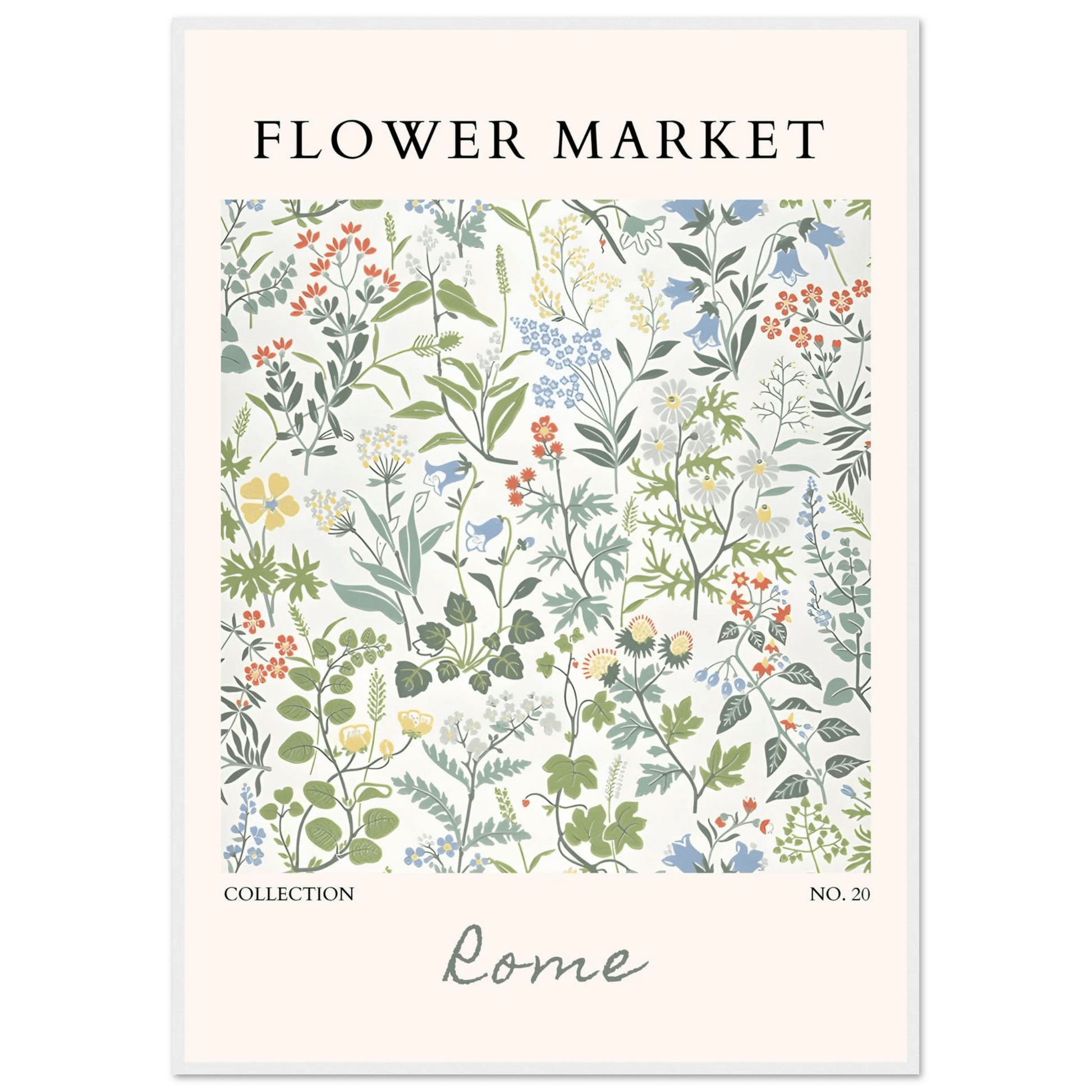Flower Market Botanical Framed Poster – Vintage-Inspired Floral Art Print | Ready-to-Hang Decor - Vibrantwalls