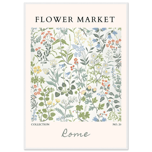Flower Market Botanical Framed Poster – Vintage-Inspired Floral Art Print | Ready-to-Hang Decor - Vibrantwalls