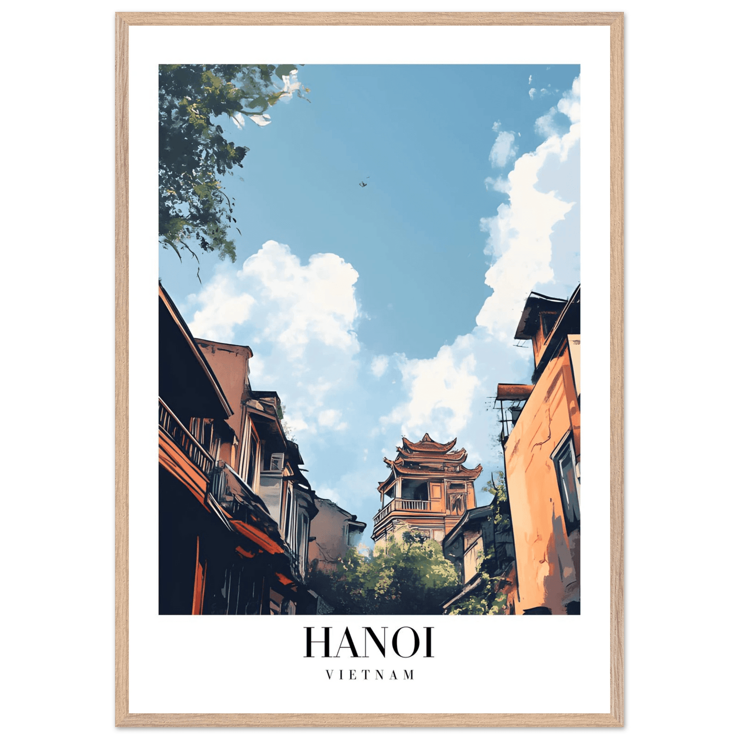 Hanoi Vietnam Scenic Cityscape Vintage Travel Poster - Wall Art - Vibrantwalls