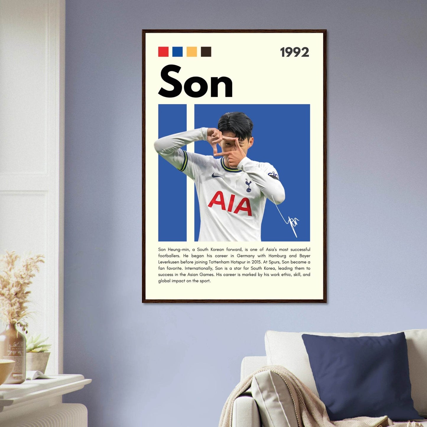 Son Heung-min Tottenham Hotspur Framed Football Poster Vibrantwalls