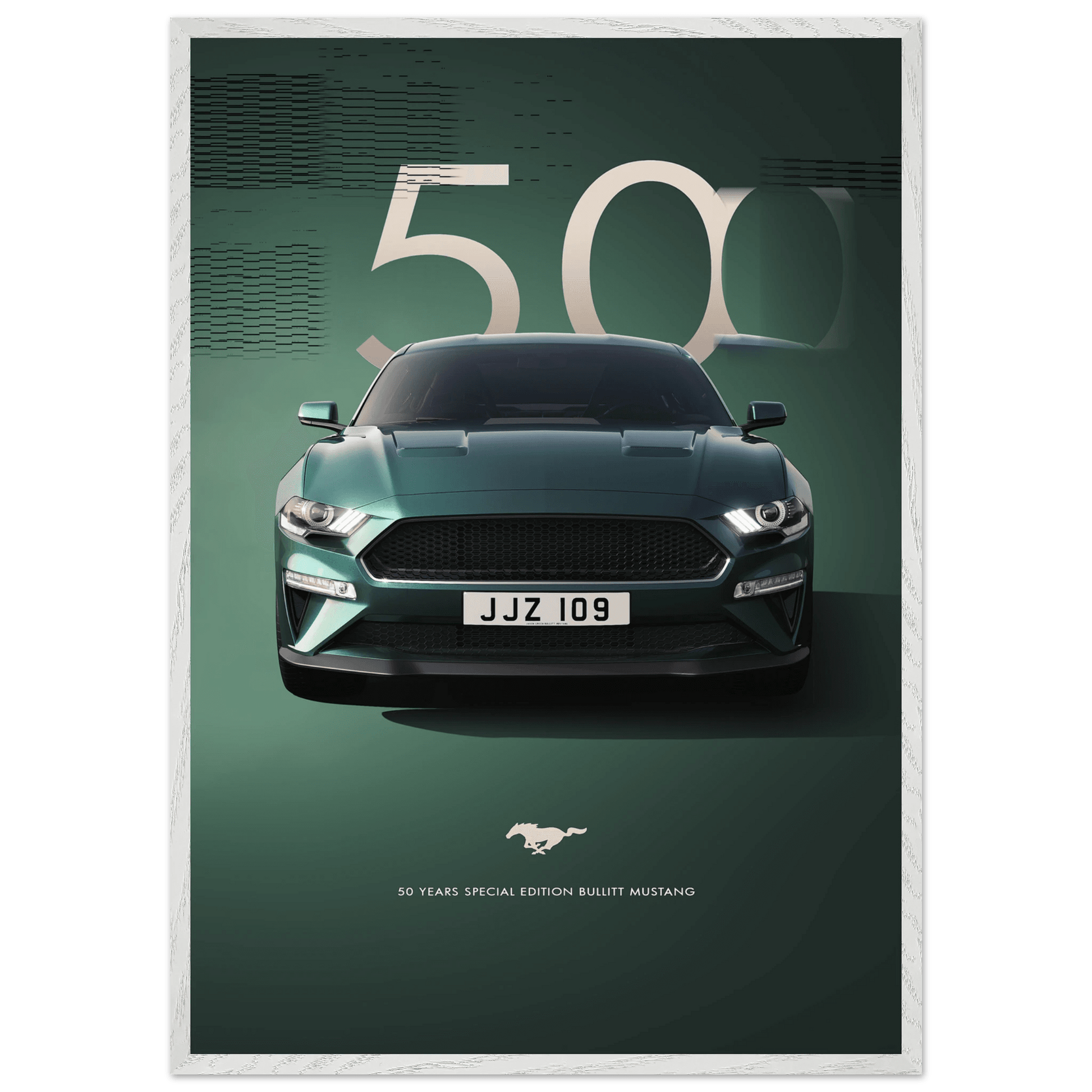 1968 Bullitt Mustang GT - 50th Anniversary Framed Poster - Vibrantwalls