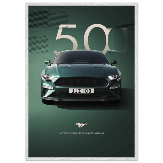 1968 Bullitt Mustang GT - 50th Anniversary Framed Poster - Vibrantwalls