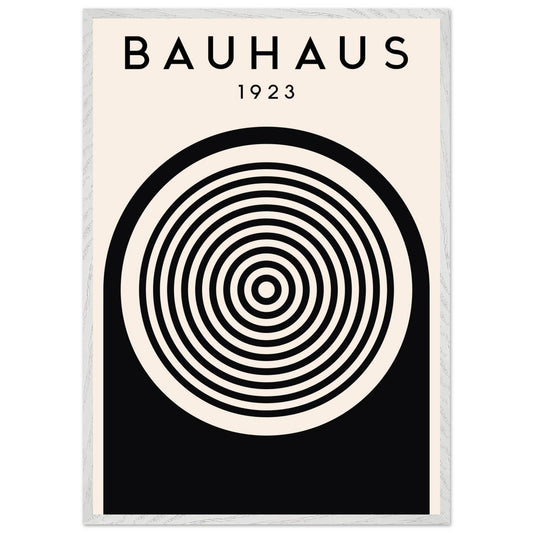 Bauhaus Black and White Art - Concentric Circle Design - Vibrantwalls