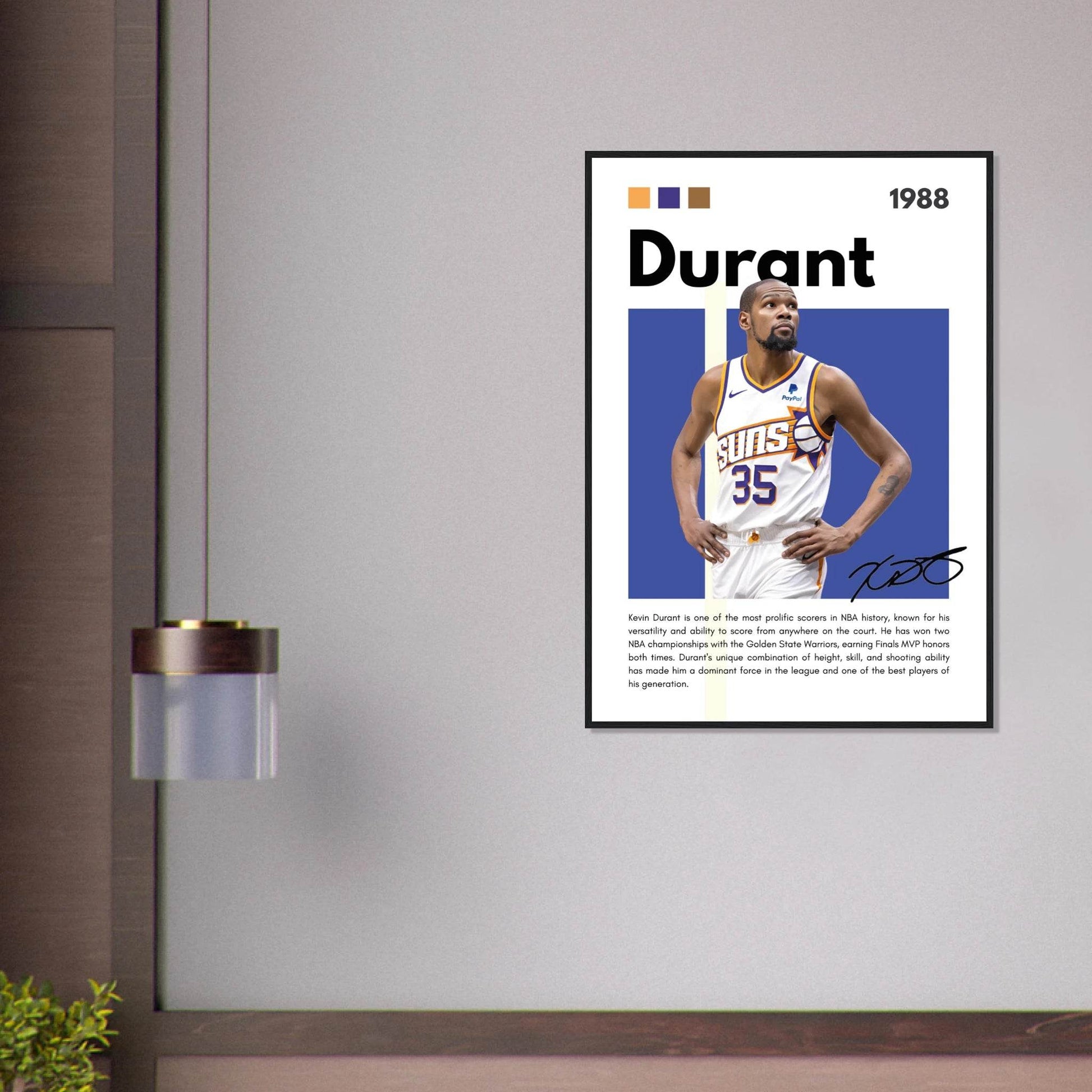 Kevin Durant Slim Reaper Suns Framed Poster - Vibrantwalls