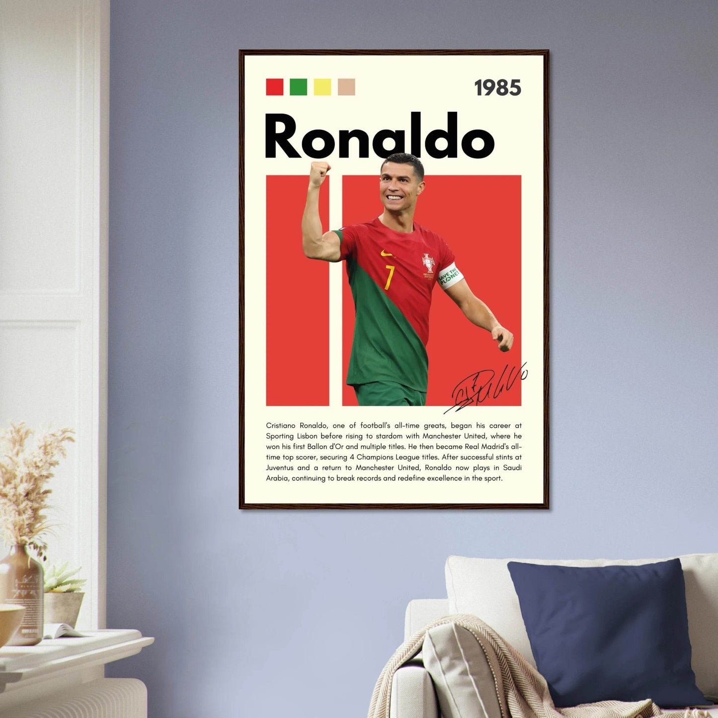 Cristiano Ronaldo Portugal Soccer Framed Football Poster Vibrantwalls