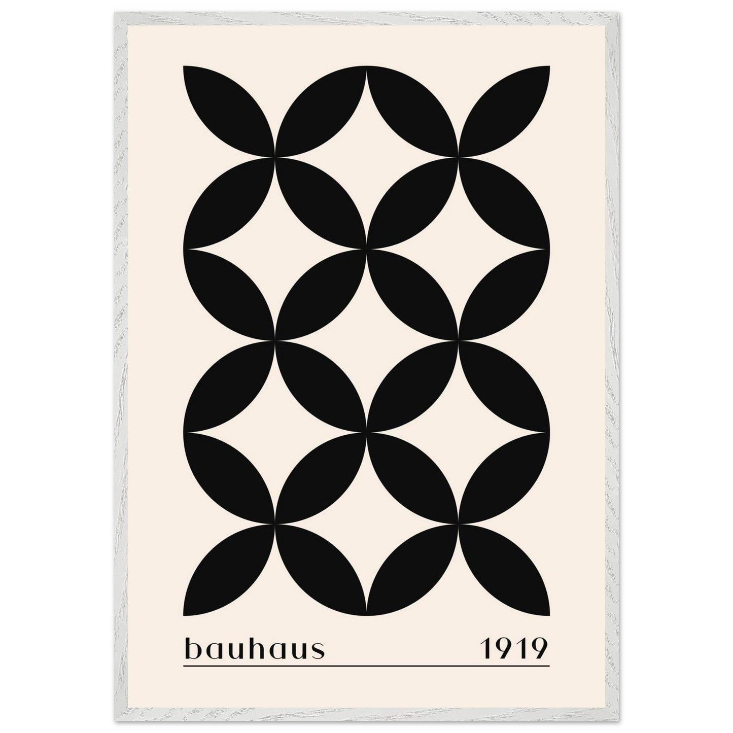 Bauhaus 1919 Black & Beige Circles - Vibrantwalls
