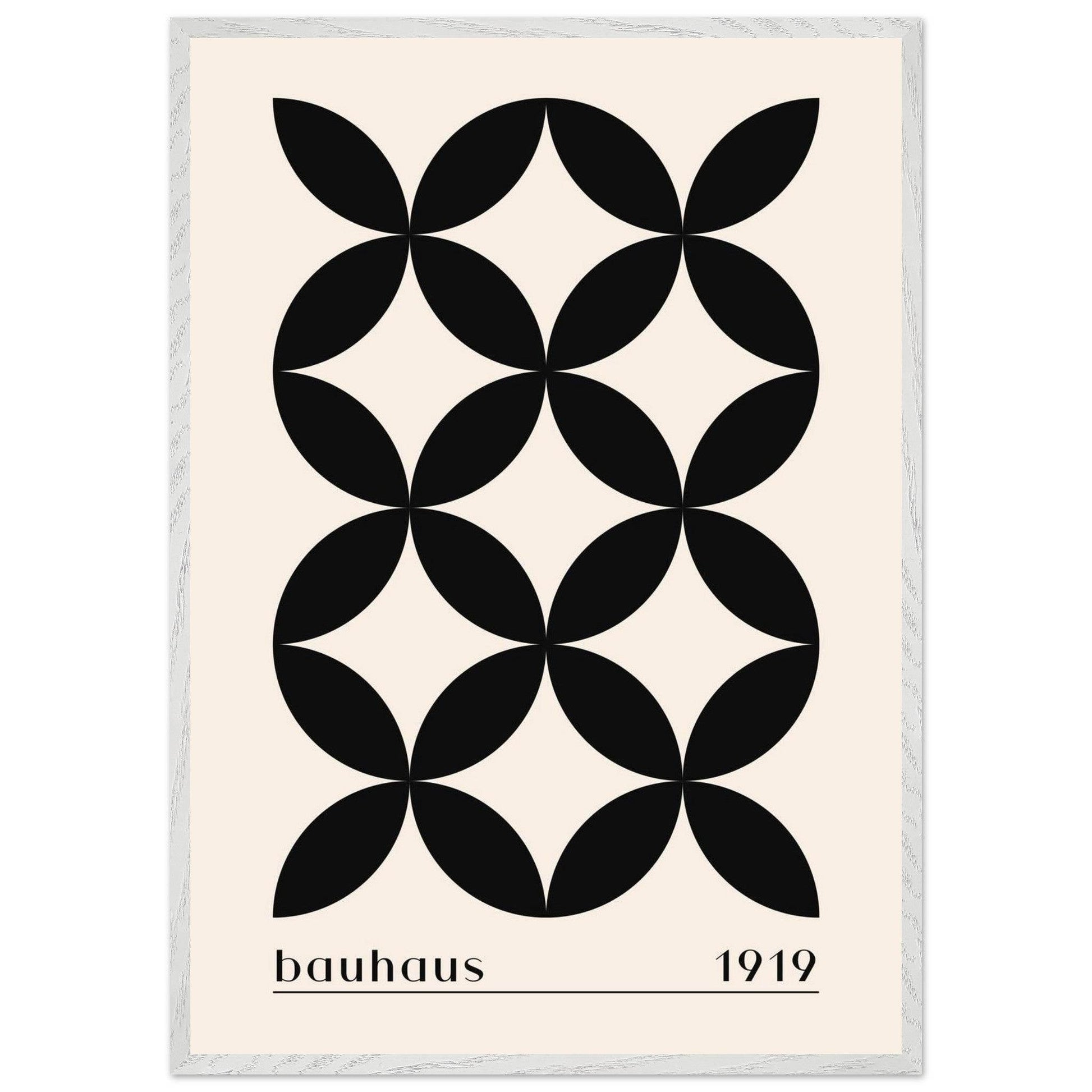 Bauhaus 1919 Black & Beige Circles - Vibrantwalls