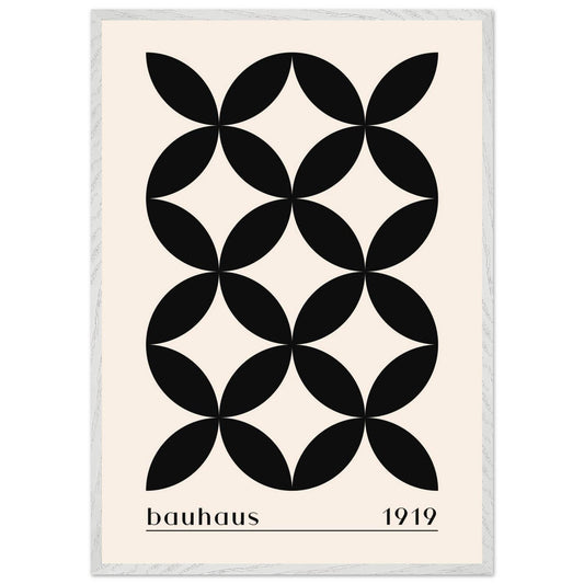 Bauhaus 1919 Black & Beige Circles - Vibrantwalls