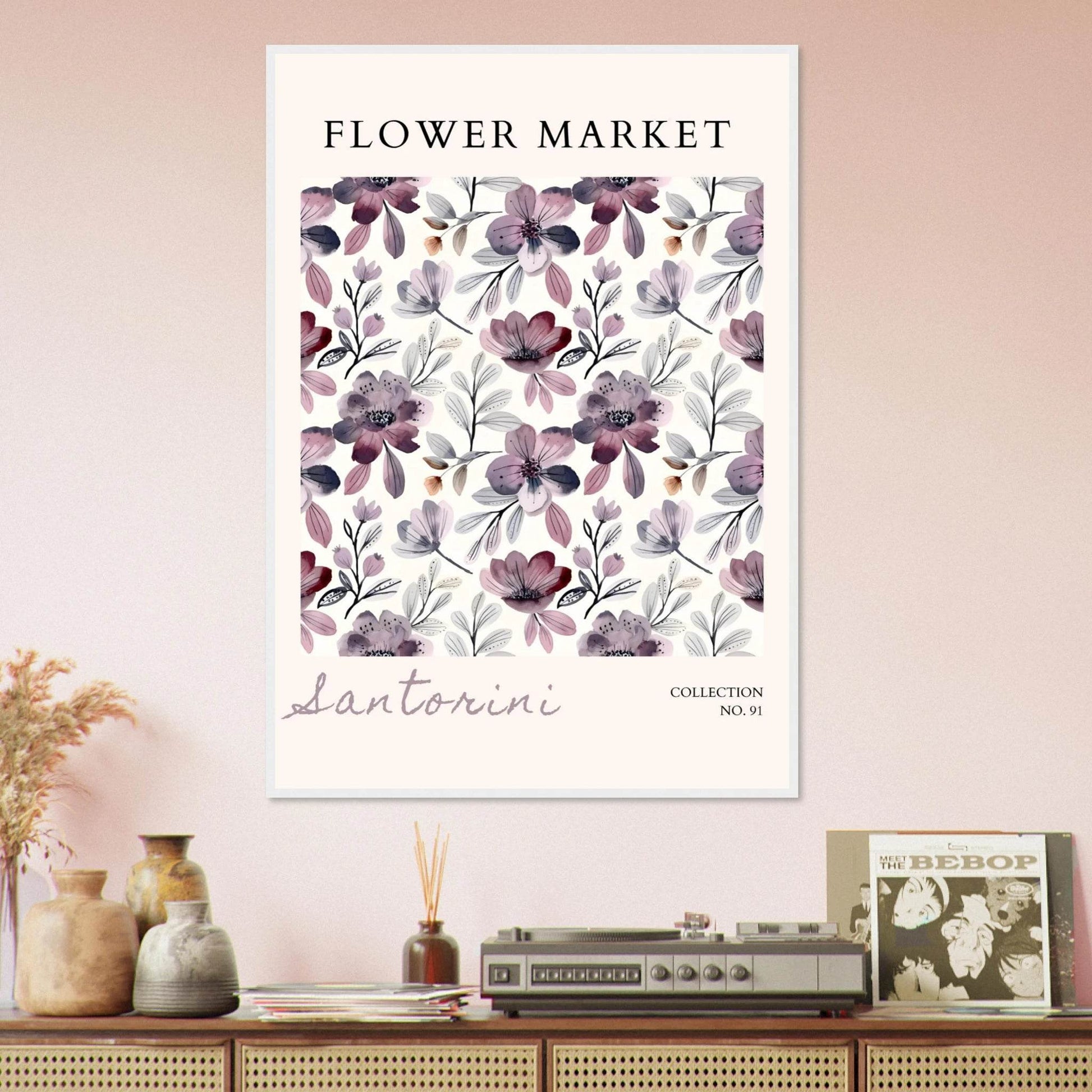 Santorini Flower Market Watercolor Floral Multiple Sizes - Wall Art - Vibrantwalls