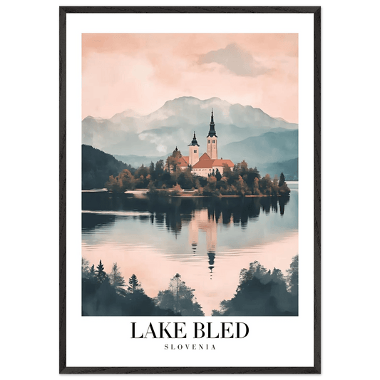 Lake Bled Slovenia Framed Poster – Serene Lakeside Wall Art with Wooden Frame - Vibrantwalls