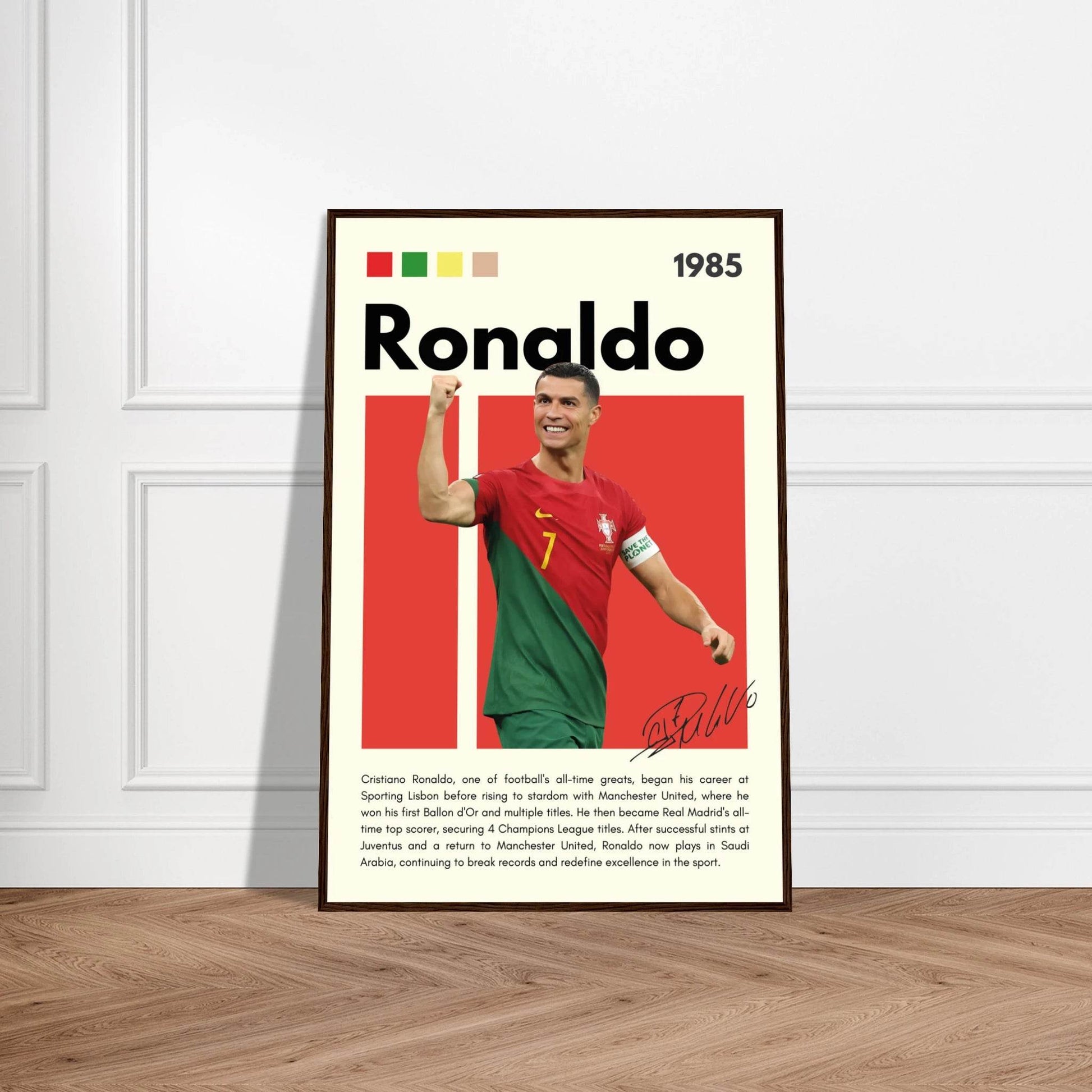 Cristiano Ronaldo Portugal Soccer Framed Football Poster Vibrantwalls