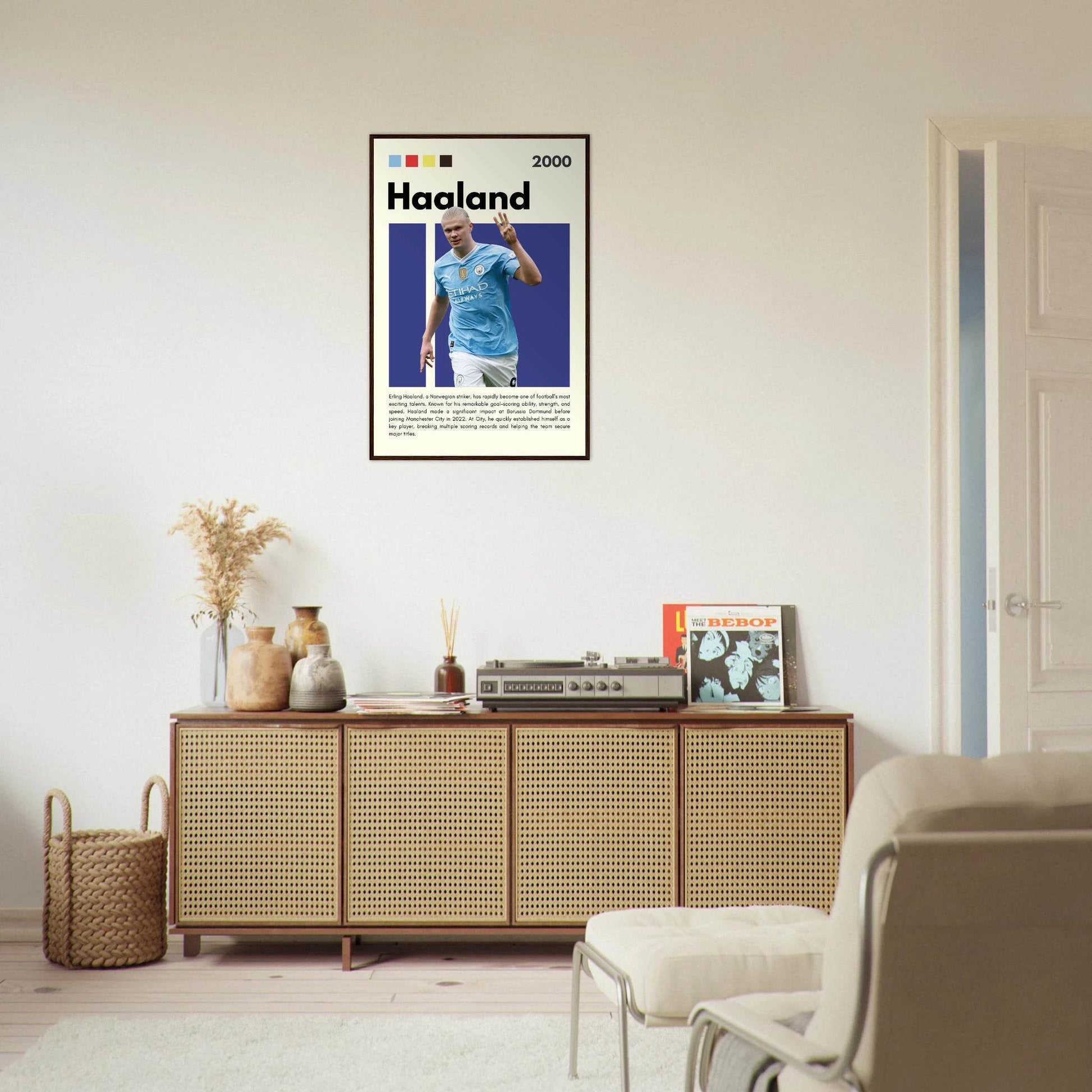 Erling Haaland Manchester City Framed Football Poster Vibrantwalls