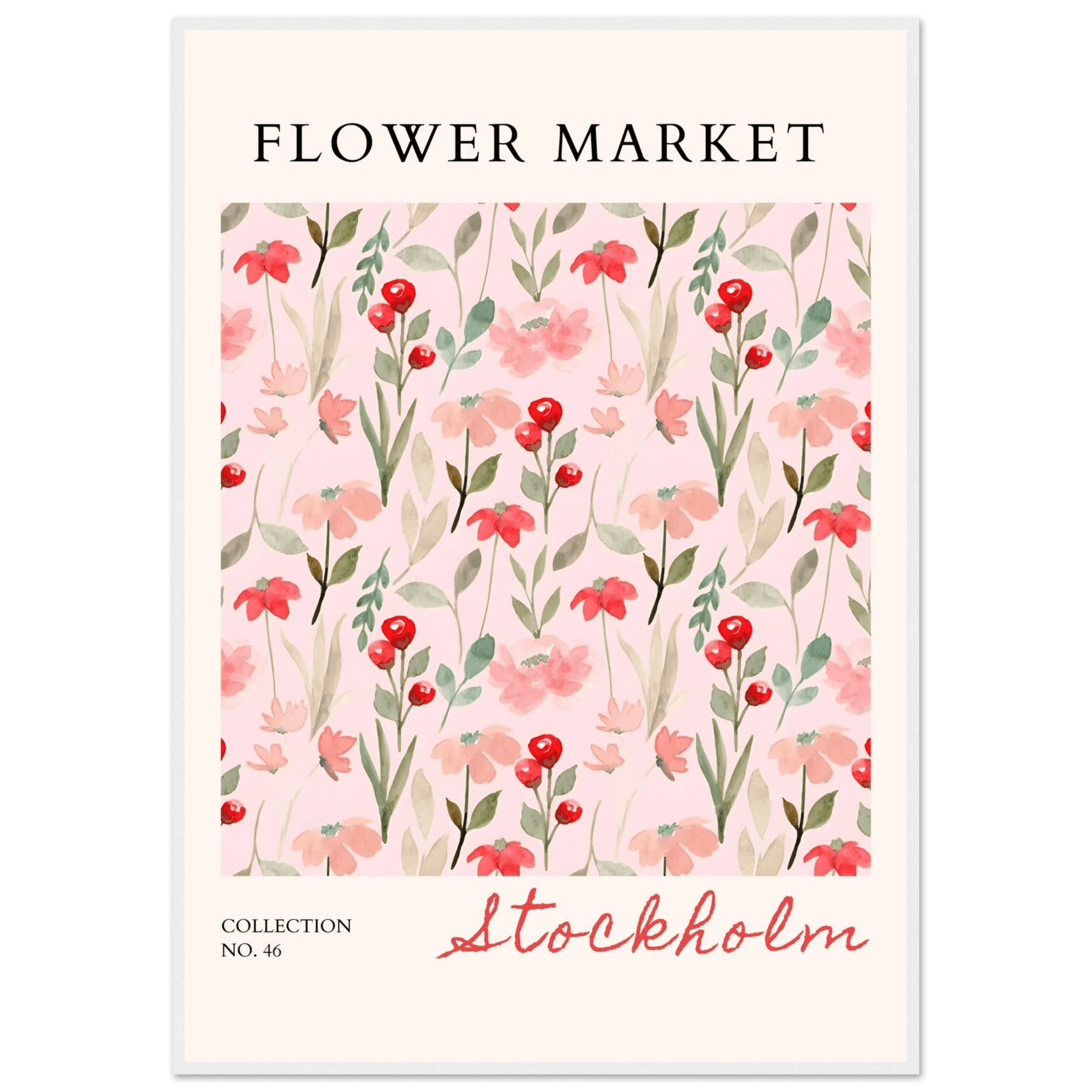 Stockholm Flower Market Whimsical Watercolor Florals - Wall Art - Vibrantwalls