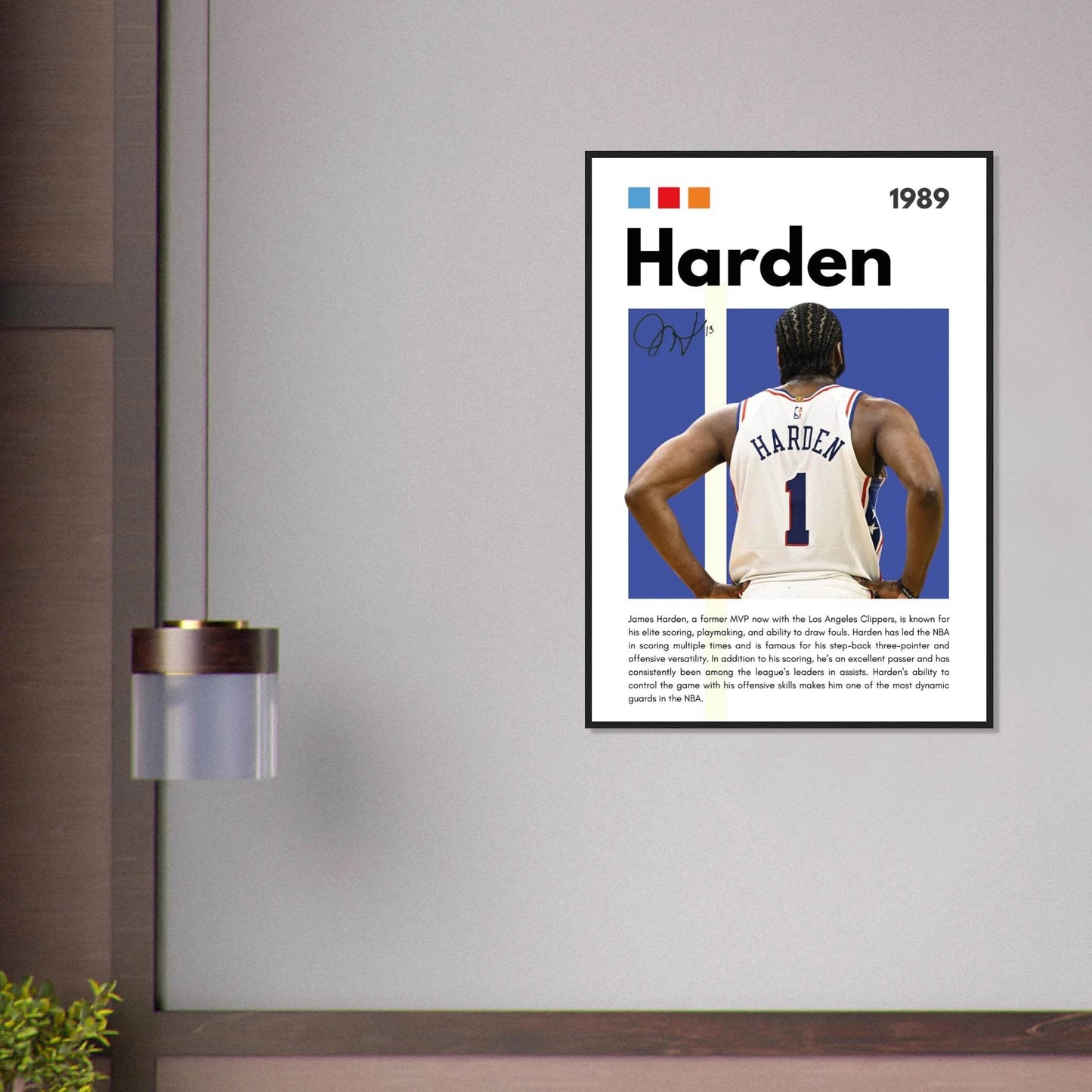 James Harden The Beard Clippers Framed Poster - Vibrantwalls