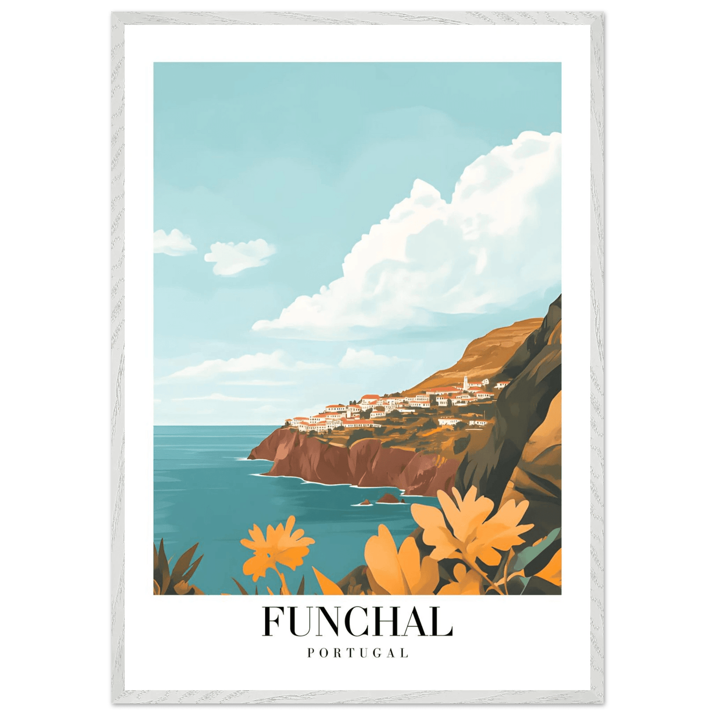 Funchal Portugal Coastal Vintage Travel Poster - Wall Art - Vibrantwalls