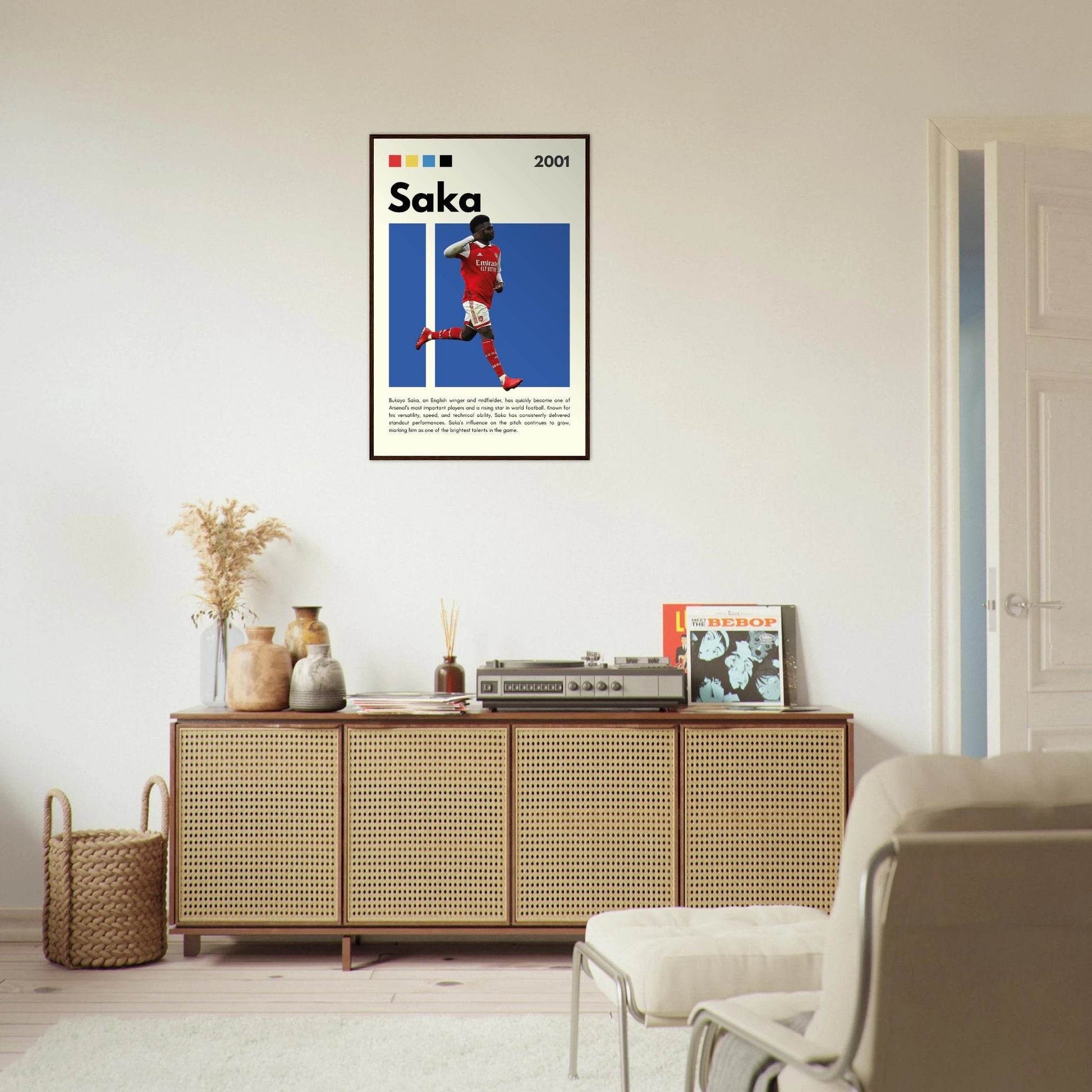 Bukayo Saka Arsenal Football Legends Poster Wall Art - Vibrantwalls