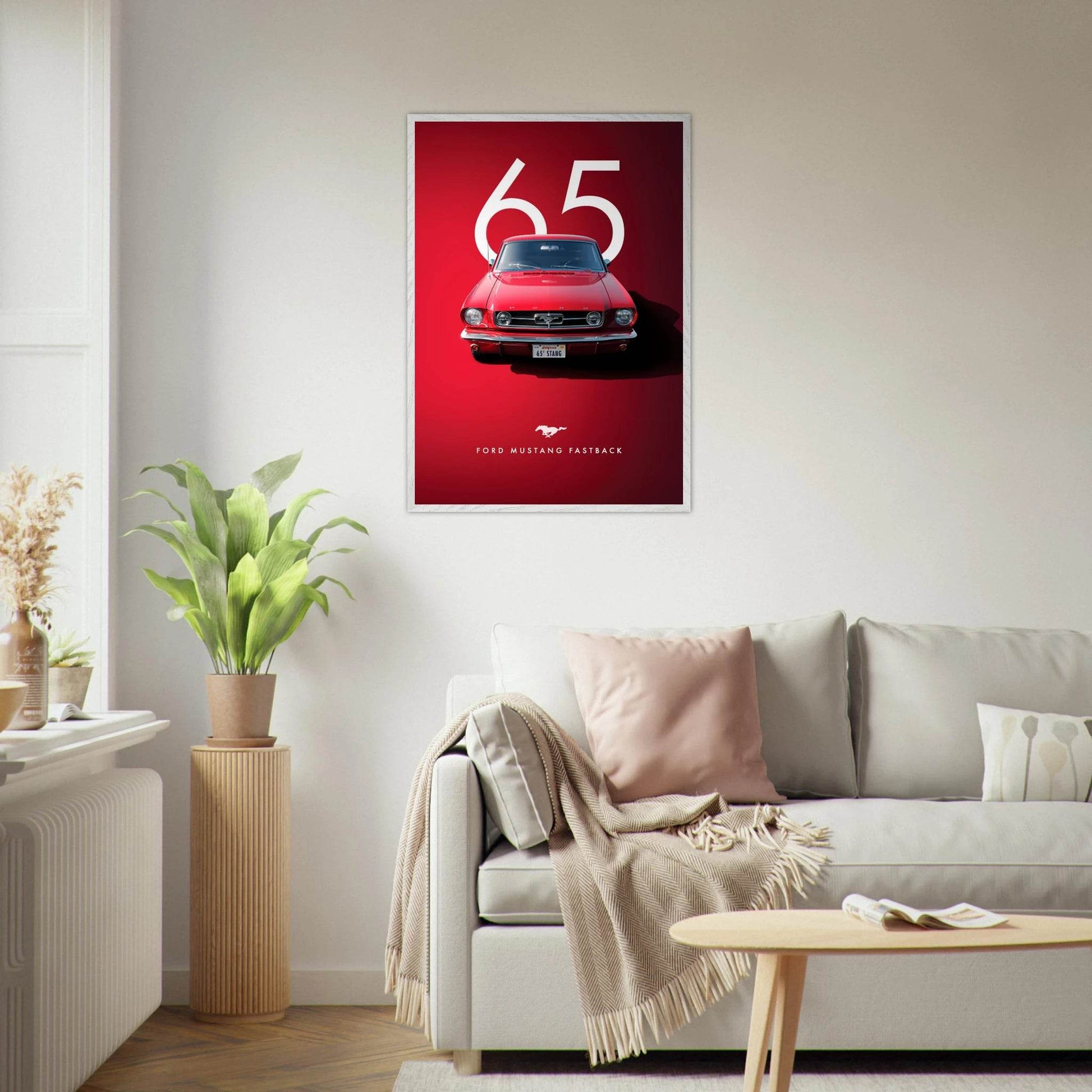Iconic '65 Ford Mustang Fastback Framed Poster - Vibrantwalls