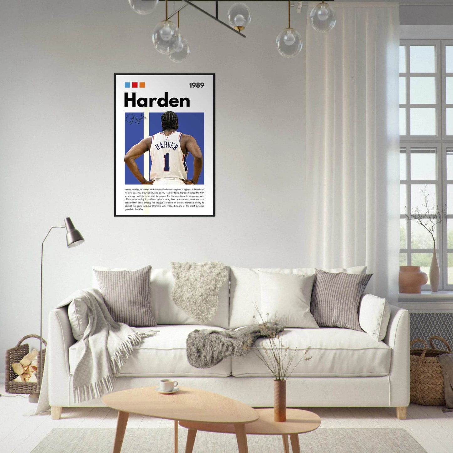 James Harden The Beard Clippers Framed Poster - Vibrantwalls