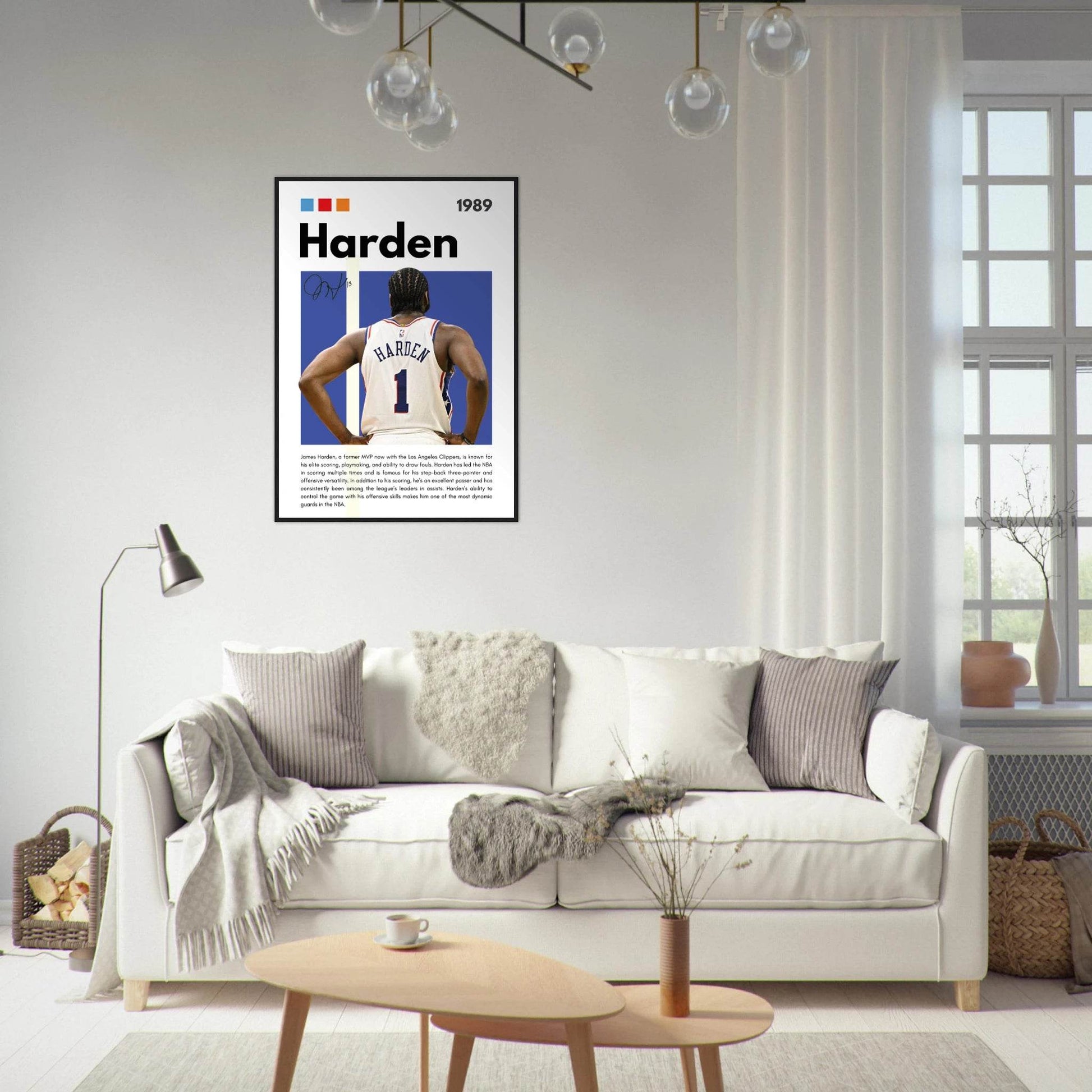 James Harden The Beard Clippers Framed Poster - Vibrantwalls