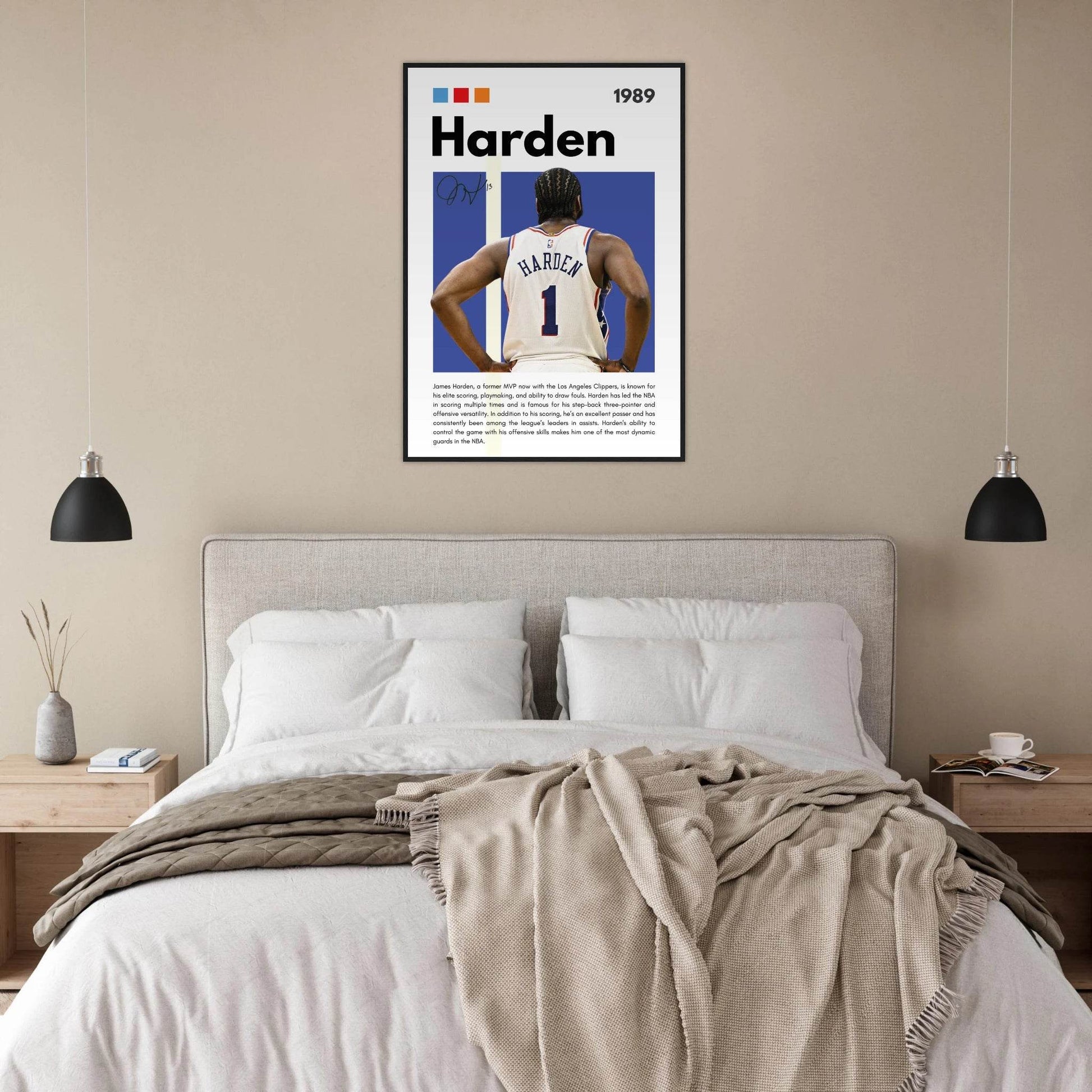 James Harden The Beard Clippers Framed Poster - Vibrantwalls