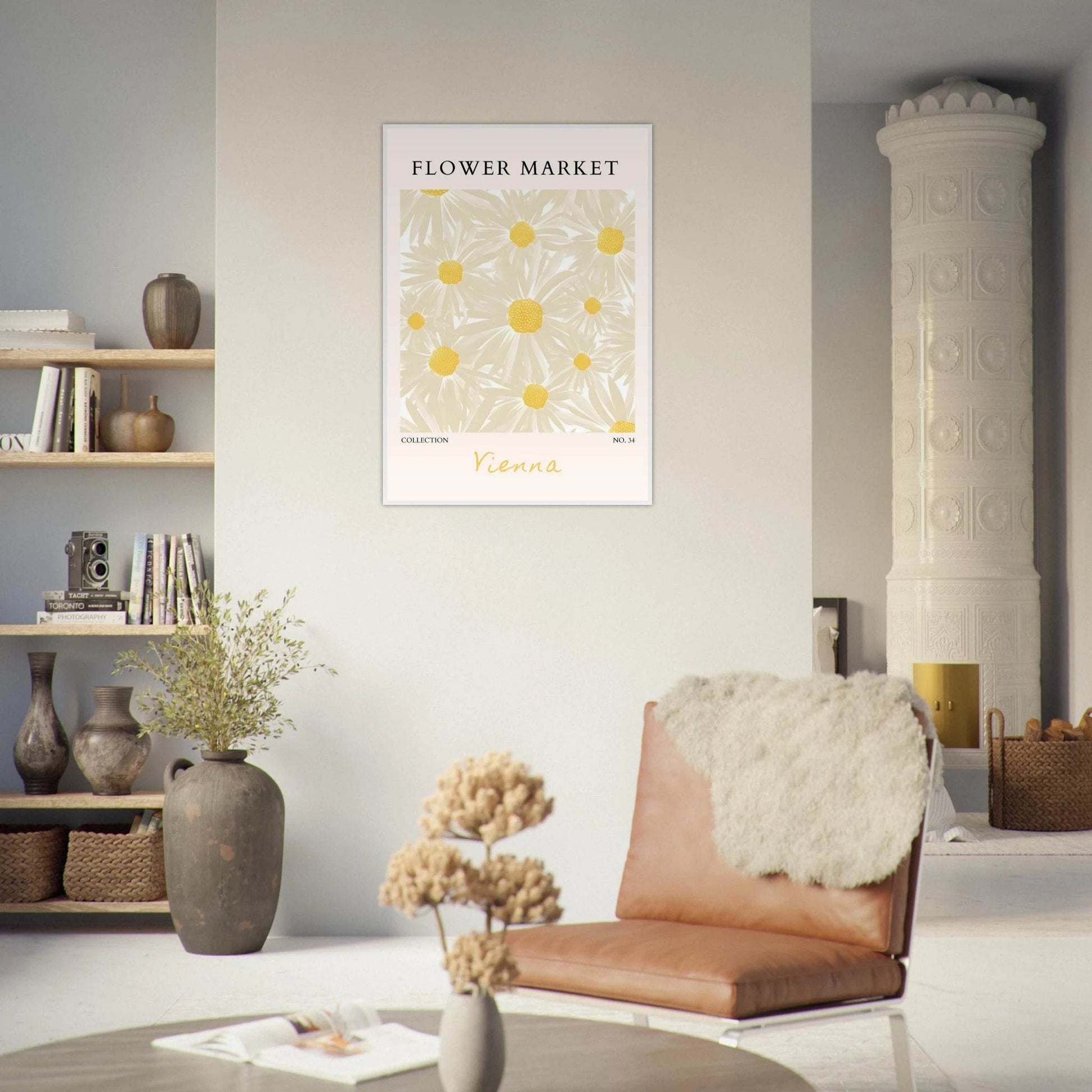 Flower Market Vienna Collection Framed Poster – Daisy Bloom Art Print | Ready-to-Hang Floral Decor - Vibrantwalls