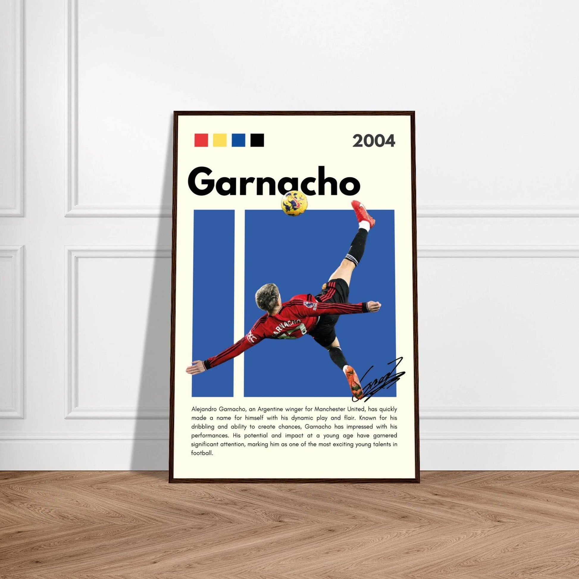 Alejandro Garnacho Manchester United Dynamic Football Poster Vibrantwalls