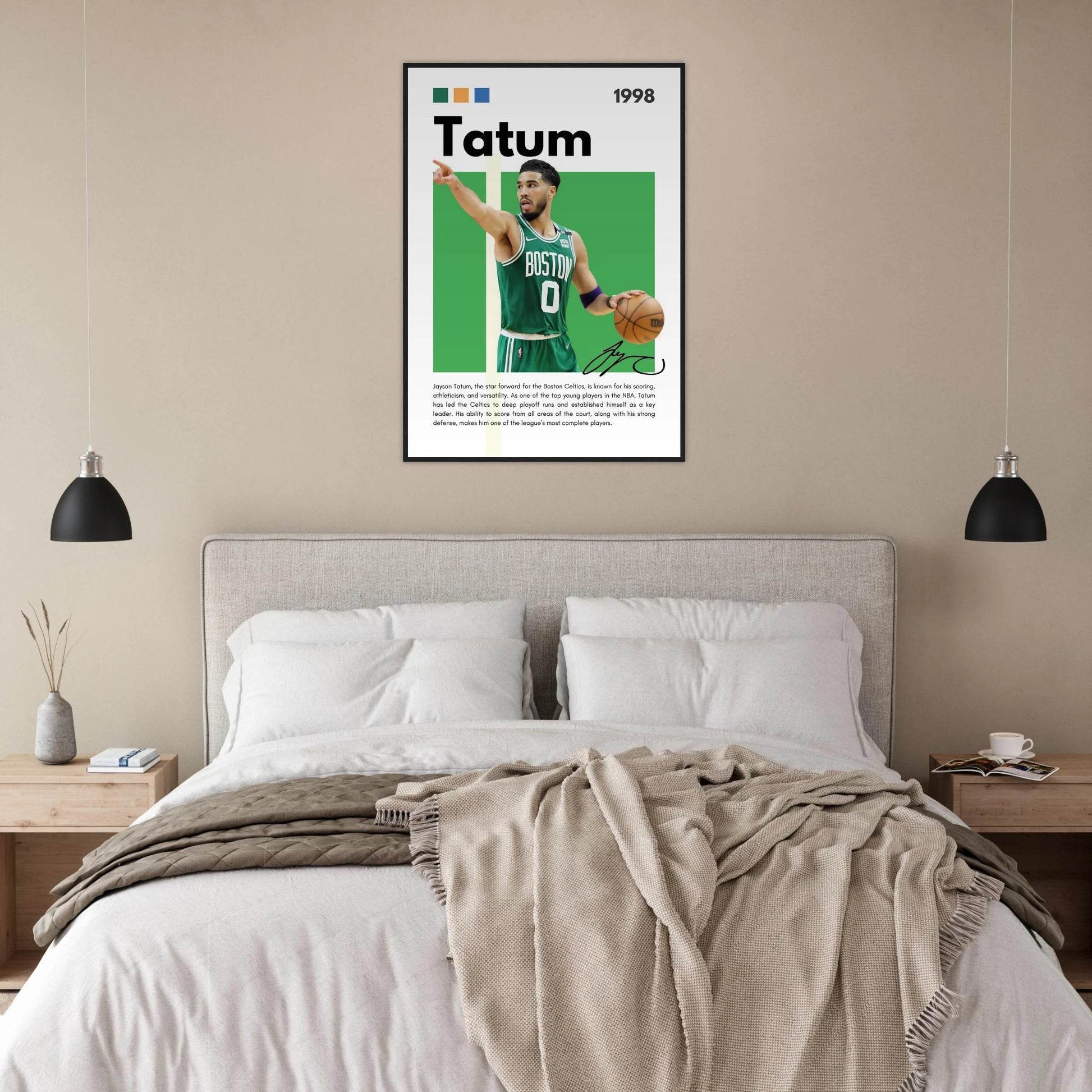 Jayson Tatum Boston Celtics Star Framed Poster - Vibrantwalls