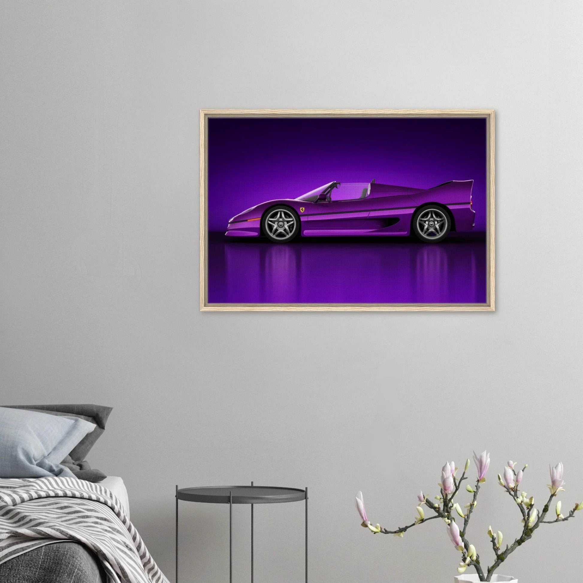 Ferrari F50 Framed Canvas Retro F40 Enzo 458 Ferrari Cars Wall Art - Vibrantwalls