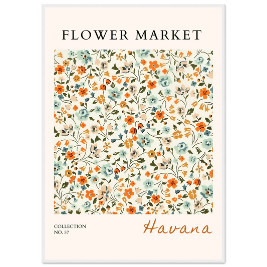 Flower Market 'Havana' Framed Poster – Vibrant Floral Art Print | Ready-to-Hang in Various Sizes & Frame Styles - Vibrantwalls