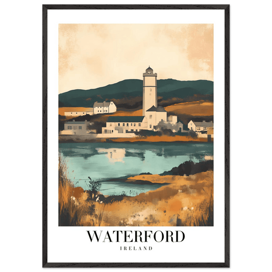 Waterford Ireland Framed Poster – Coastal Vintage Travel Wall Art with Wooden Frame - Vibrantwalls