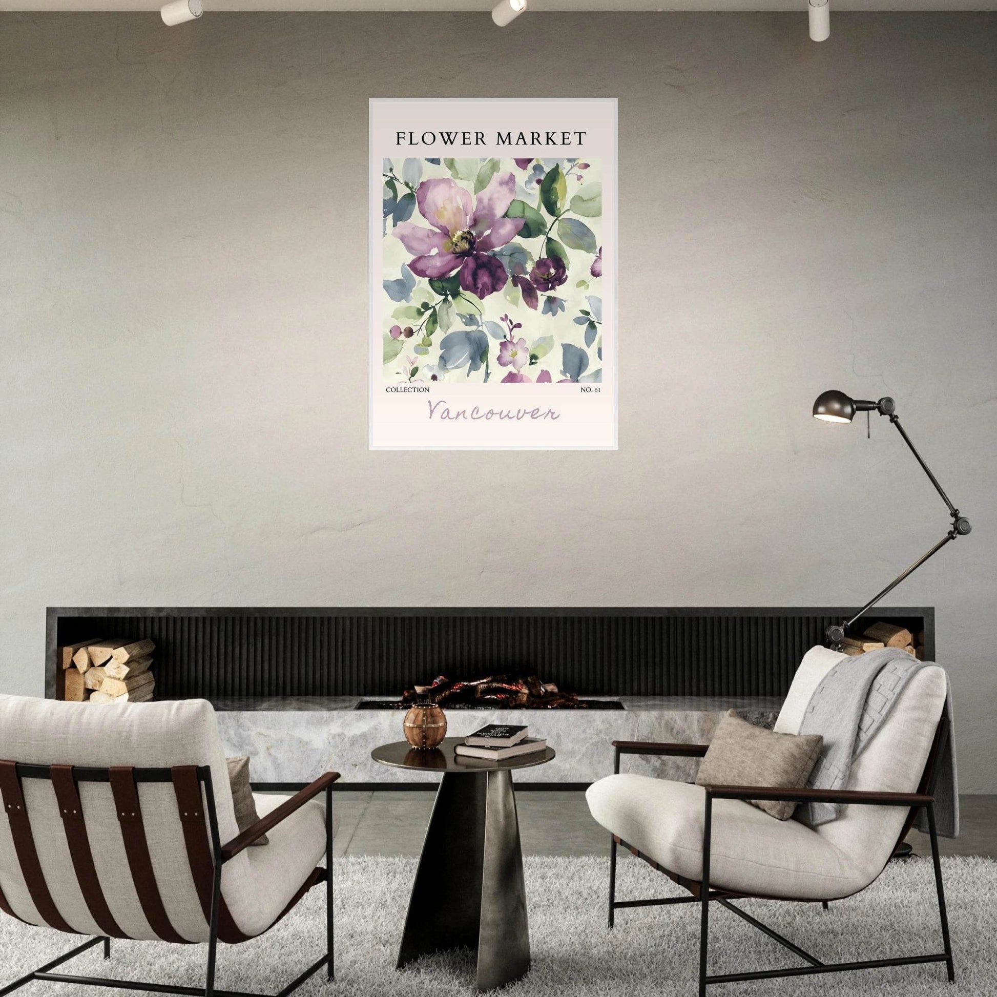 Vancouver Flower Market Watercolor Floral Ready-to-Hang - Wall Art - Vibrantwalls