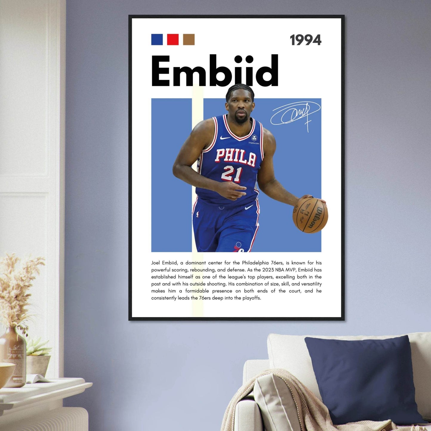 Joel Embiid The Process 76ers Framed Poster - Vibrantwalls