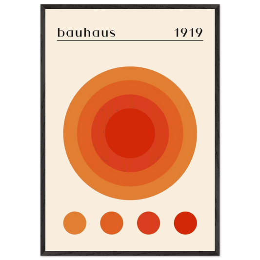Bauhaus 1919 Orange & Red Circles - Vibrantwalls