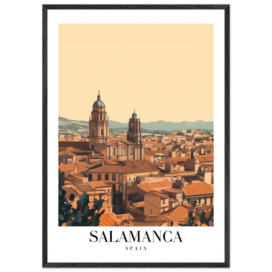 Salamanca Spain Framed Poster – Warm Hues Vintage Travel Wall Art with Wooden Frame - Vibrantwalls
