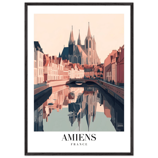 Amiens France Framed Poster – Vintage Travel Wall Art with Wooden Frame - Vibrantwalls