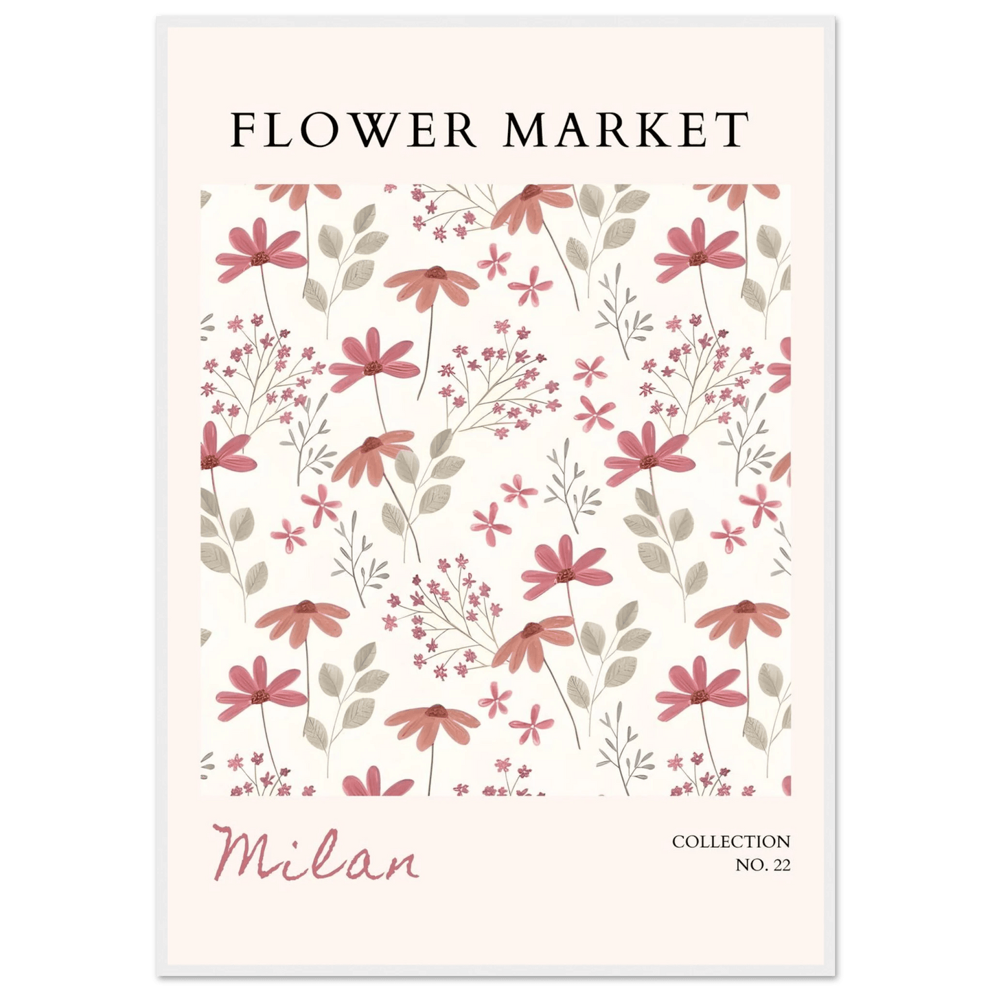 Milan Flower Market Blush Sage Floral Ready-to-Hang - Wall Art - Vibrantwalls