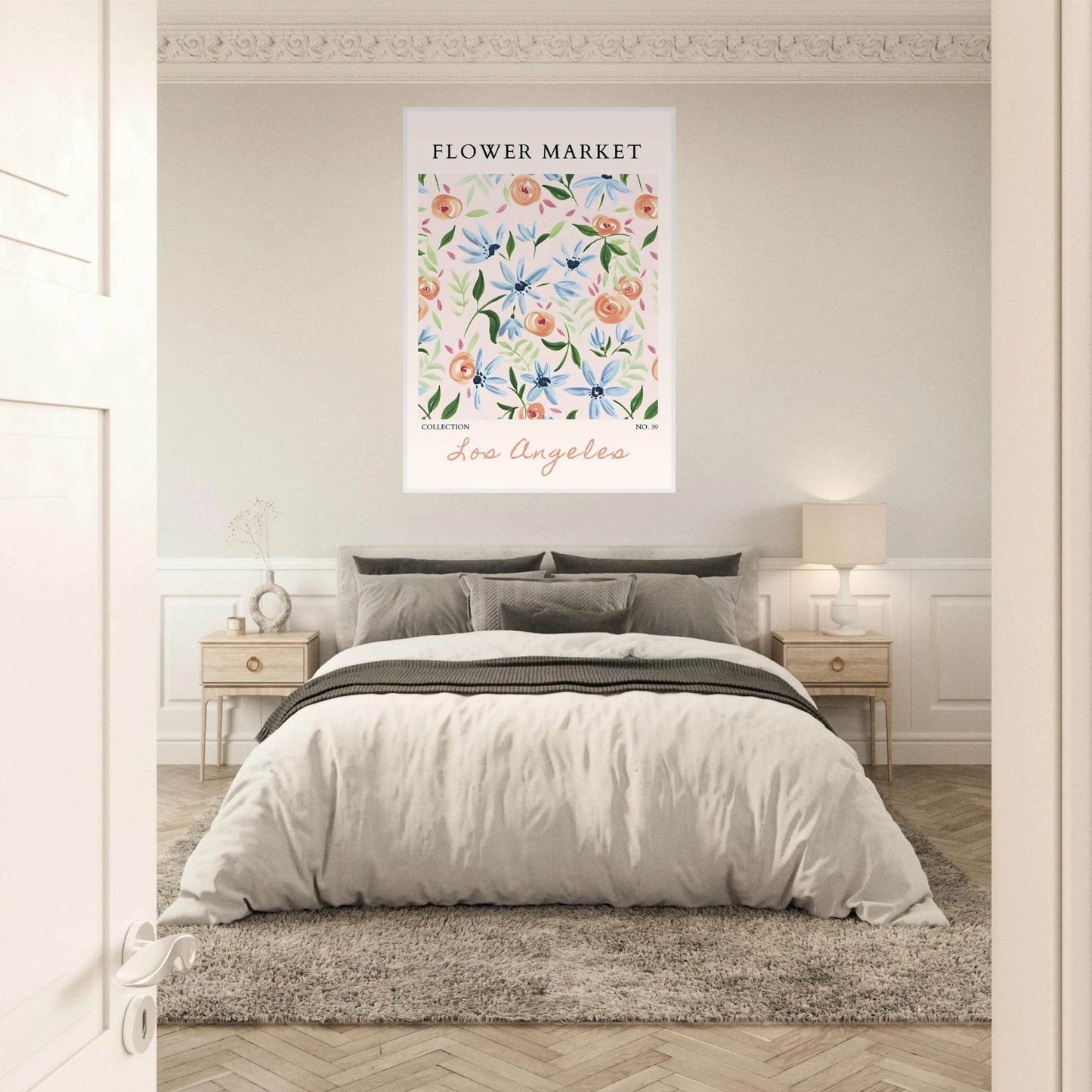 Abstract Floral Framed Poster – Pastel Blossom & Leaf Art Prints | Ready-to-Hang Wall Decor - Vibrantwalls
