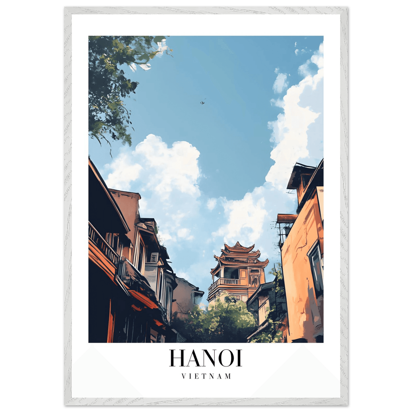Hanoi Vietnam Scenic Cityscape Vintage Travel Poster - Wall Art - Vibrantwalls