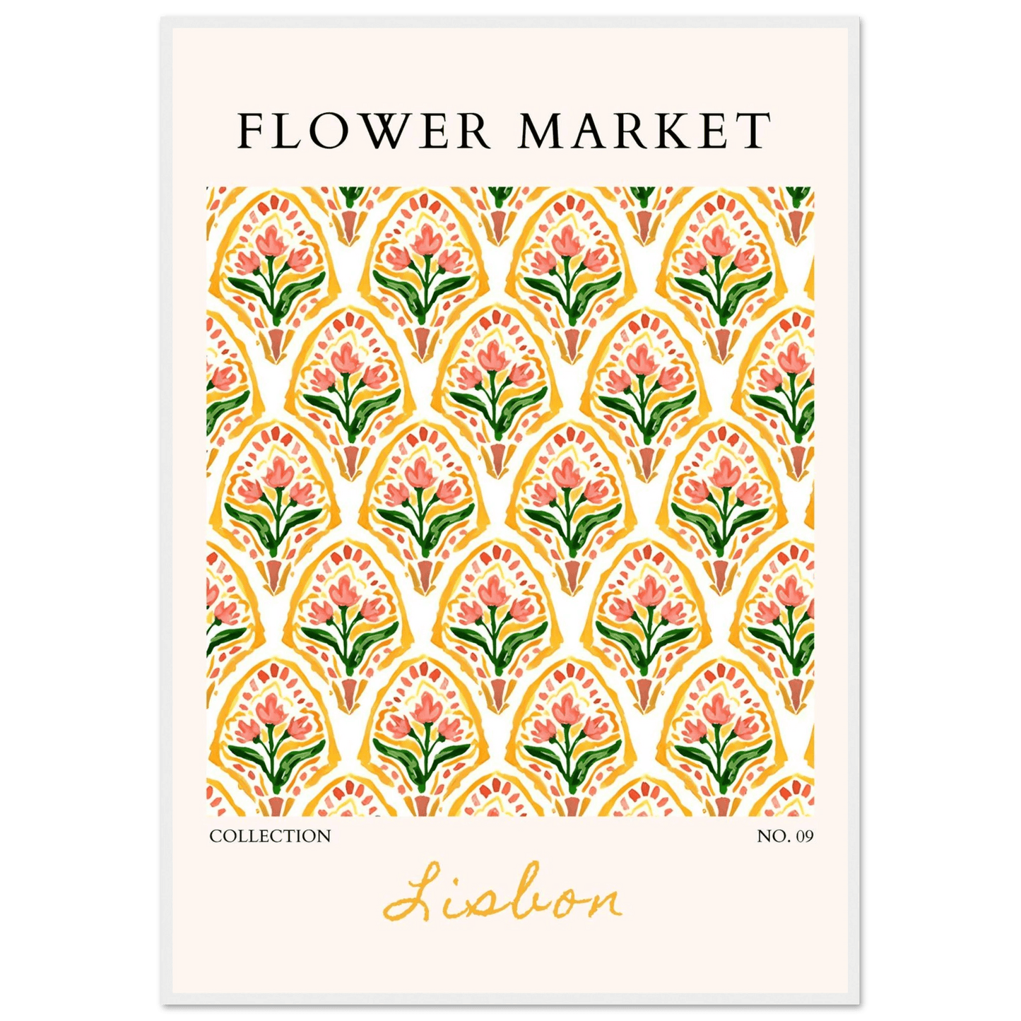 Lisbon Flower Market Framed Poster – Vibrant Floral Art Print | Ready-to-Hang Wall Decor - Vibrantwalls