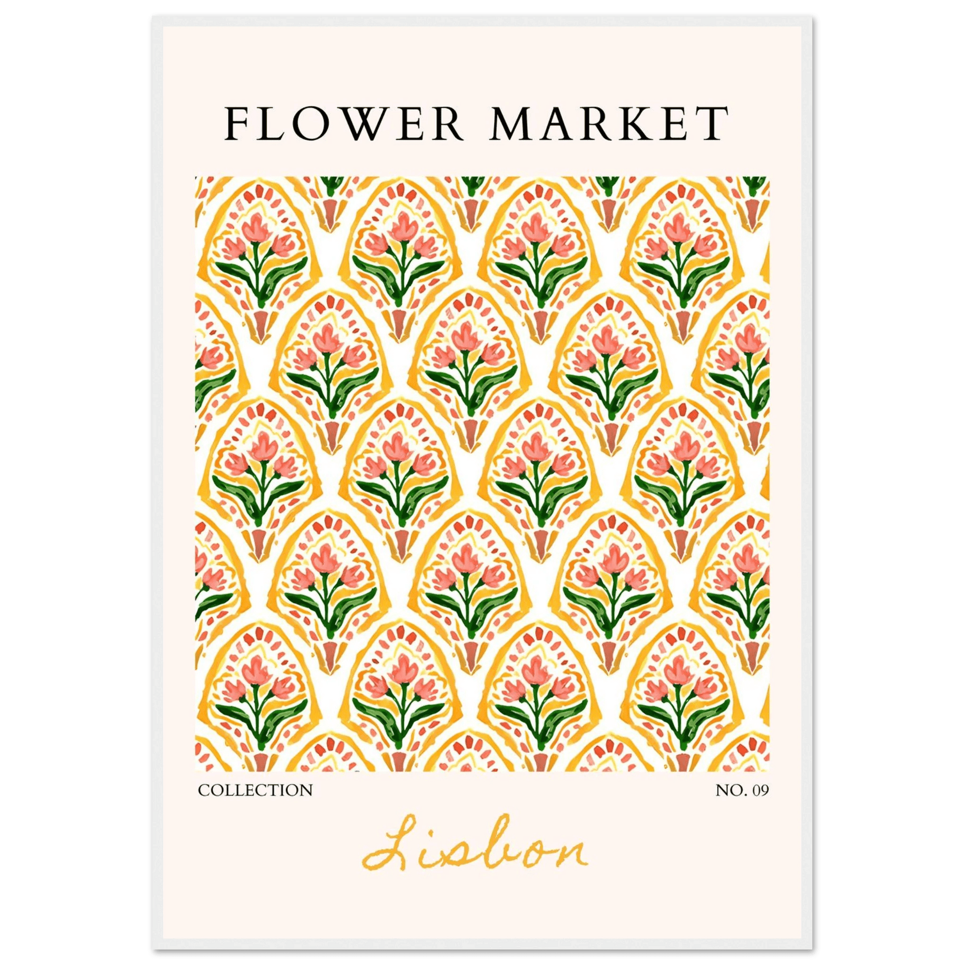 Lisbon Flower Market Framed Poster – Vibrant Floral Art Print | Ready-to-Hang Wall Decor - Vibrantwalls