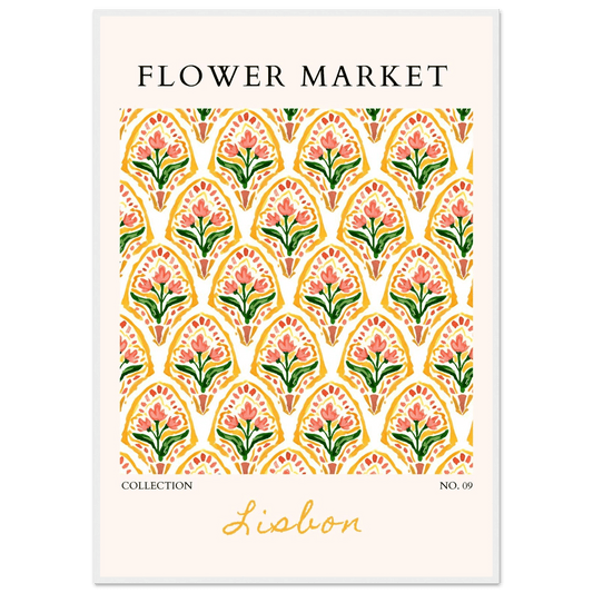 Lisbon Flower Market Framed Poster – Vibrant Floral Art Print | Ready-to-Hang Wall Decor - Vibrantwalls