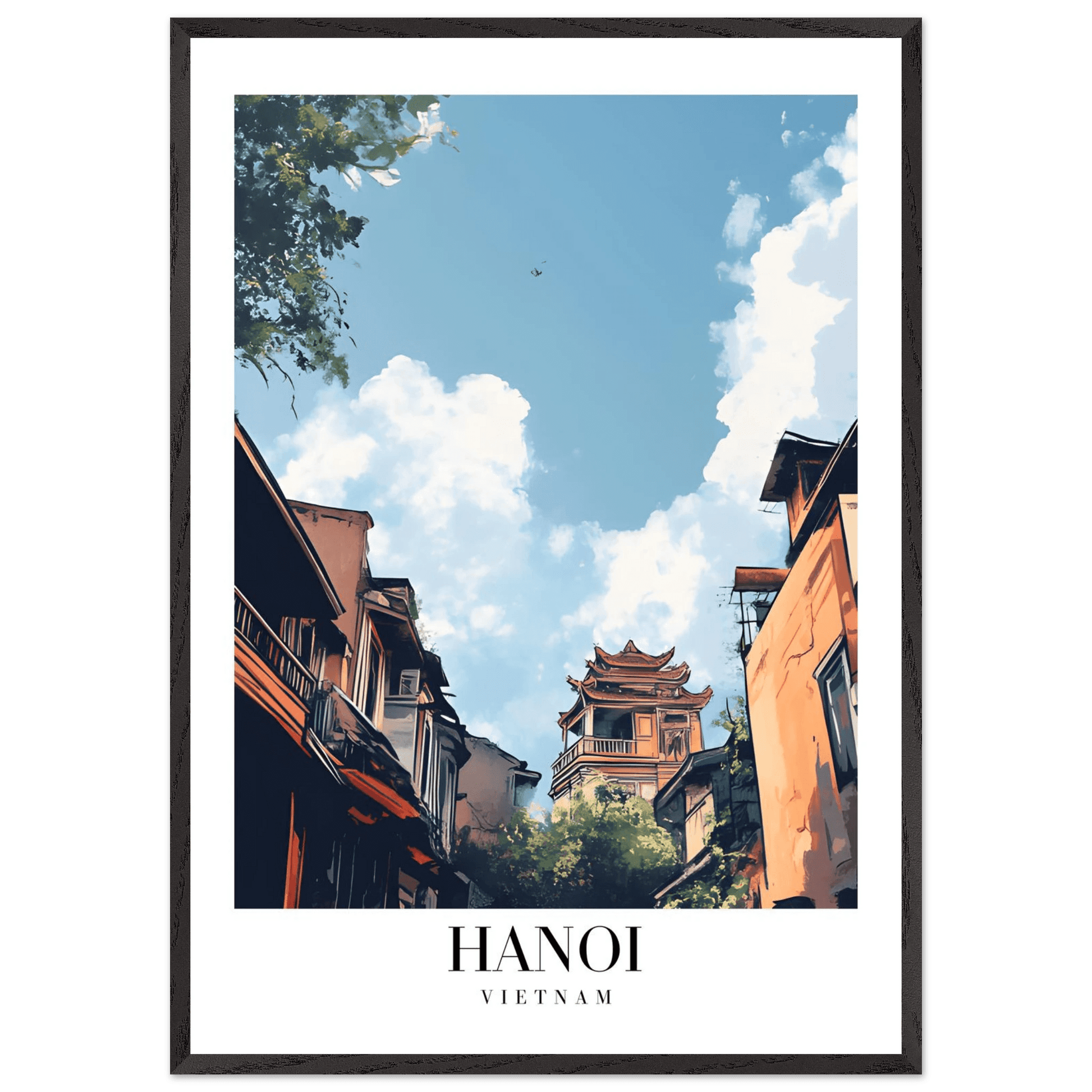 Hanoi Vietnam Scenic Cityscape Vintage Travel Poster - Wall Art - Vibrantwalls