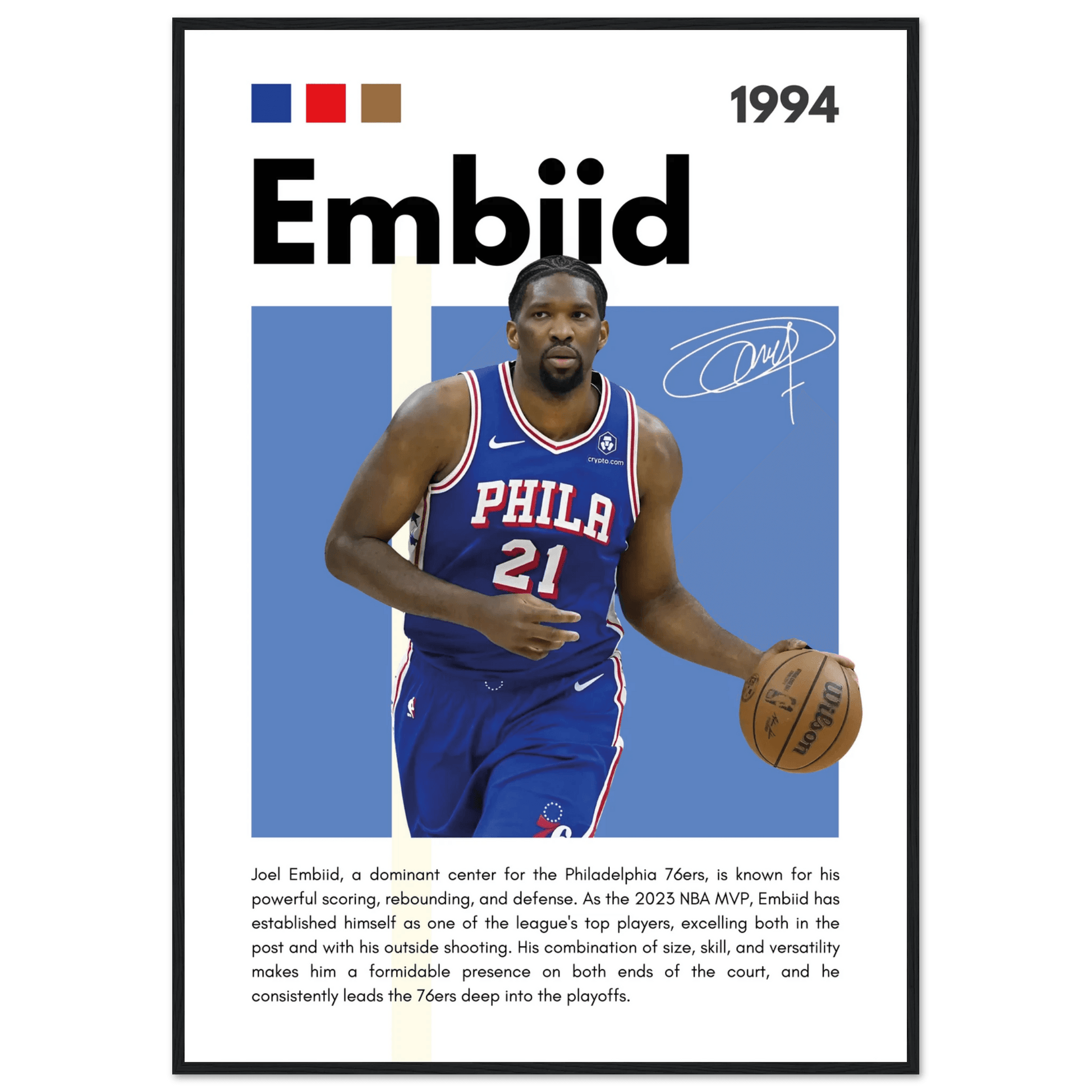 Joel Embiid The Process 76ers Framed Poster - Vibrantwalls