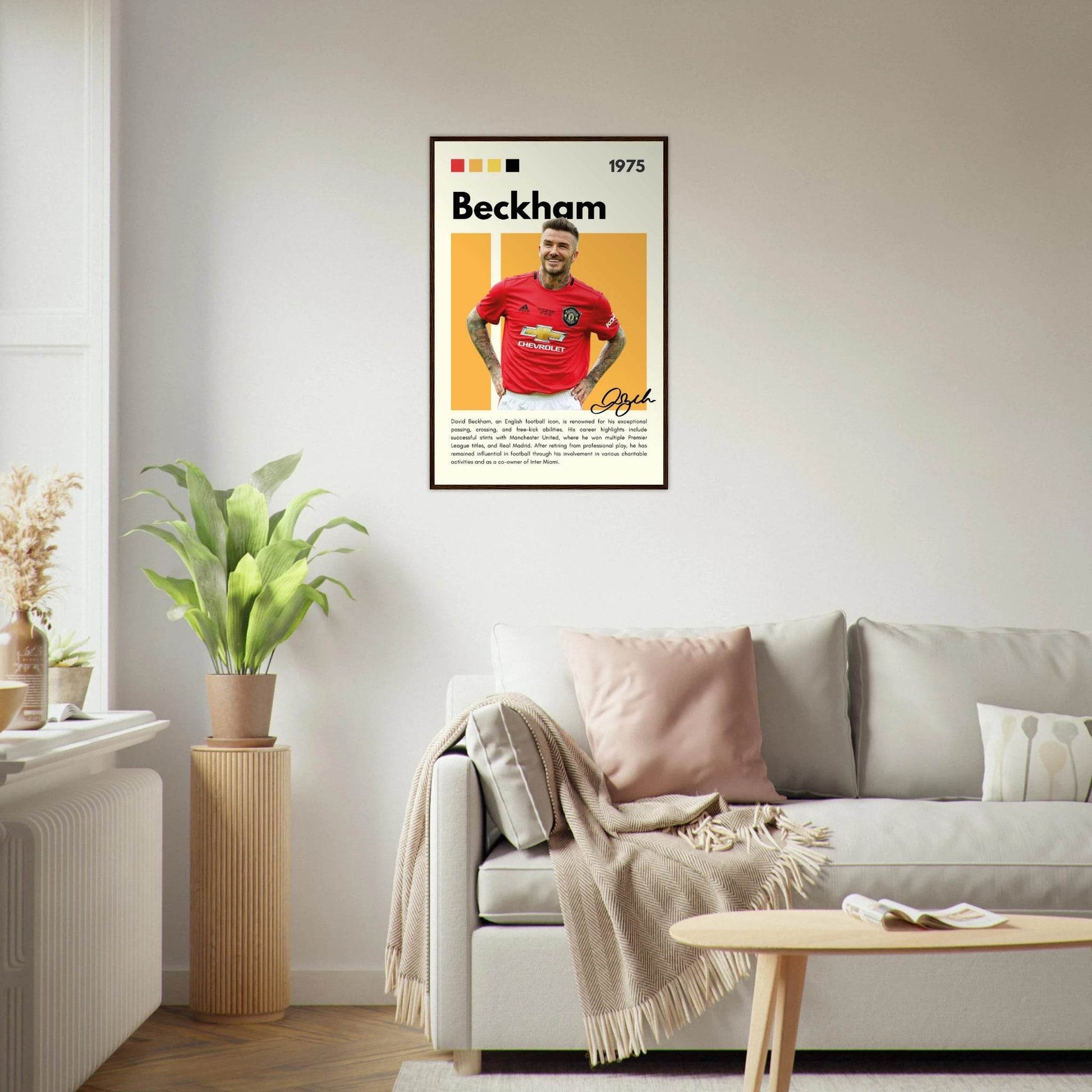 David Beckham Manchester United Soccer Framed Poster Vibrantwalls