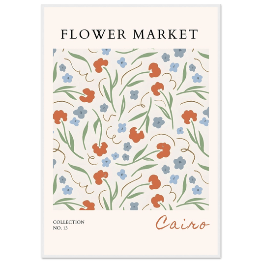 Flower Market Cairo Framed Poster – Abstract Floral Art Print | Earthy Tones & Ready-to-Hang Decor - Vibrantwalls